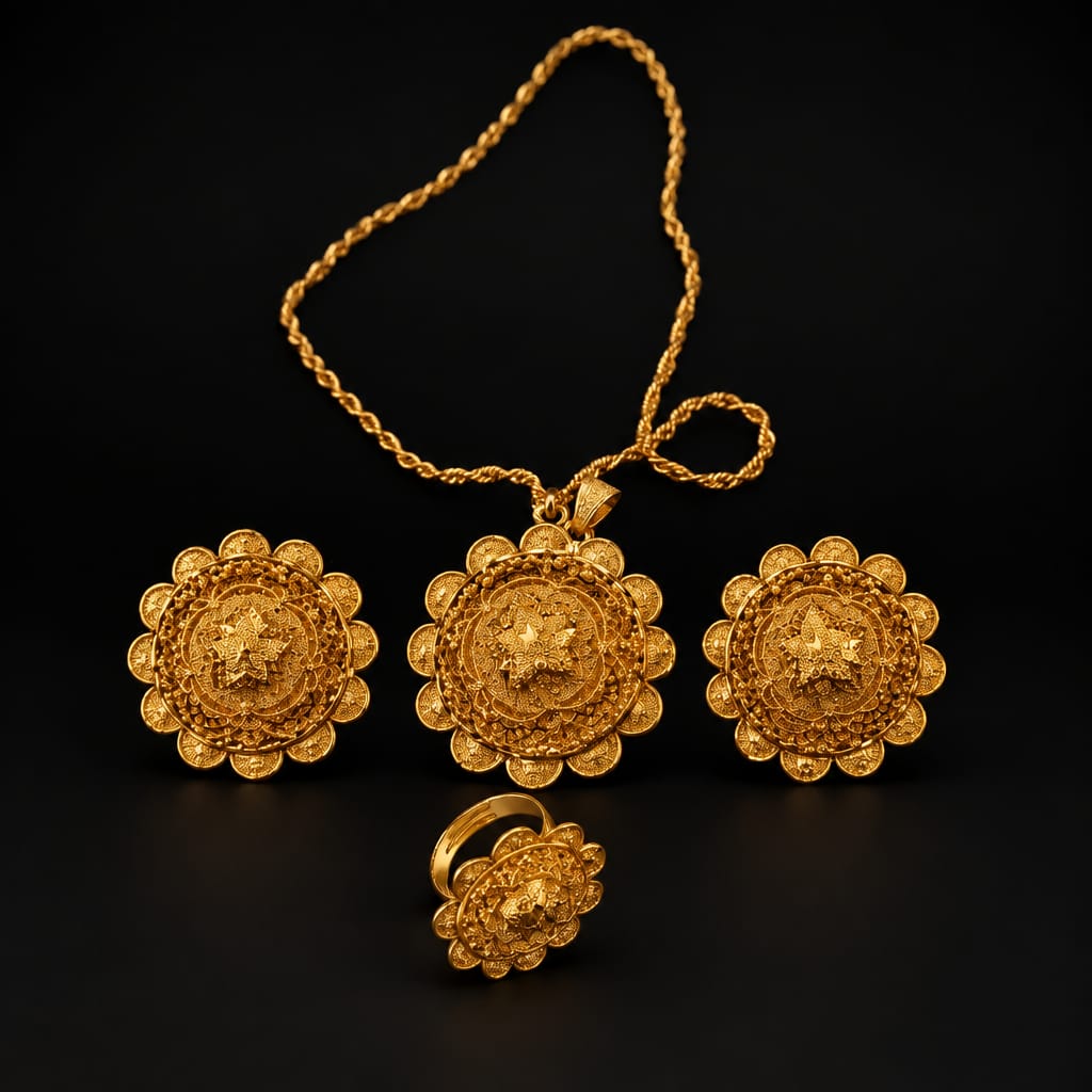 Vergoldetem Schmuck-Set