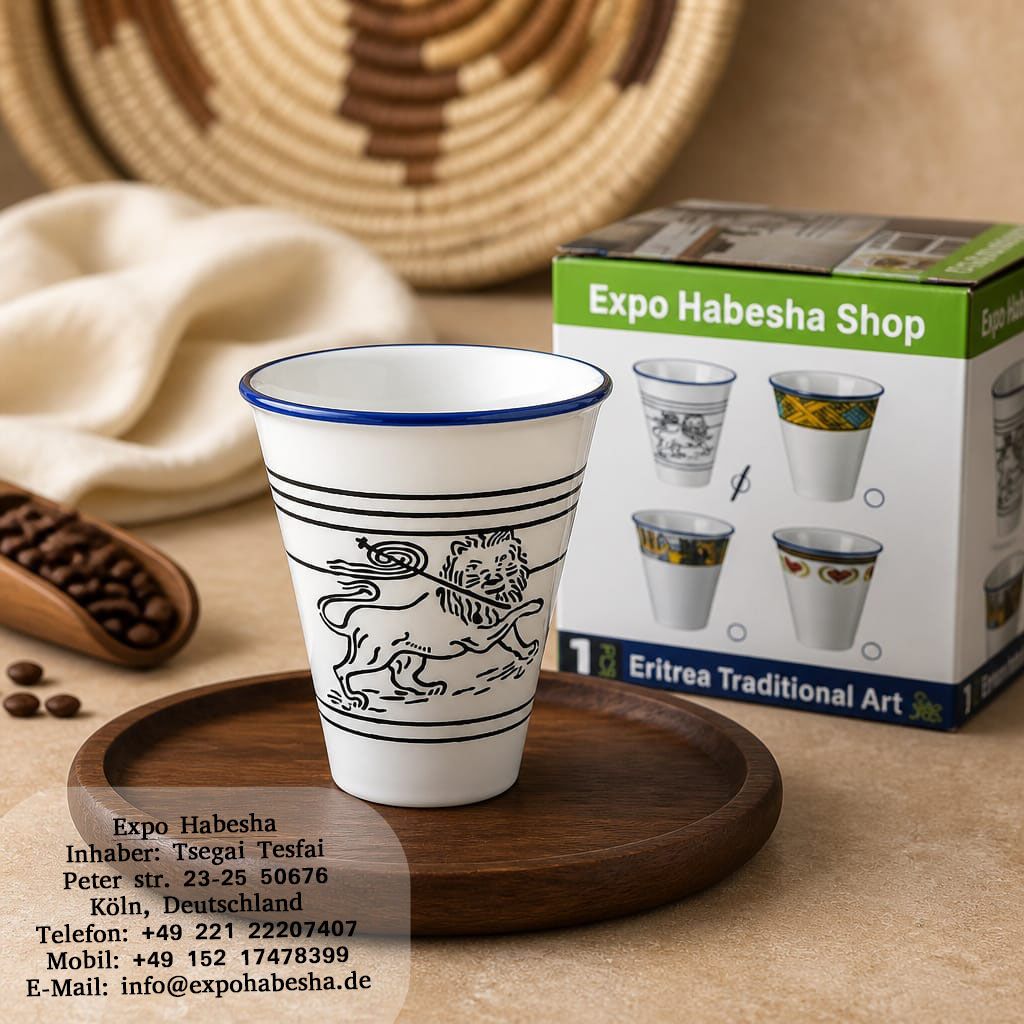 Melelik Becher-Set Eritrea Traditional Art, 4er