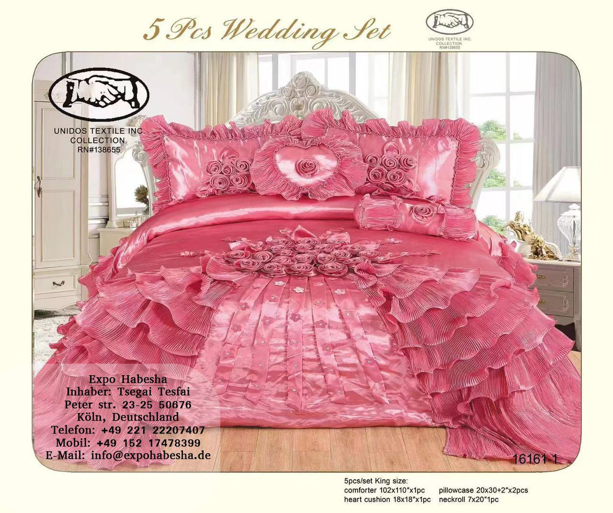 Bet Deken Bettwäsche-Set Wedding rosa, 5-teilig